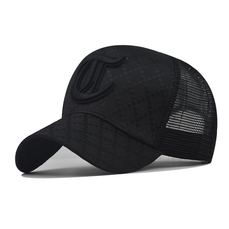 Casquette de baseball à carreaux avec lettre C pour hommes et femmes