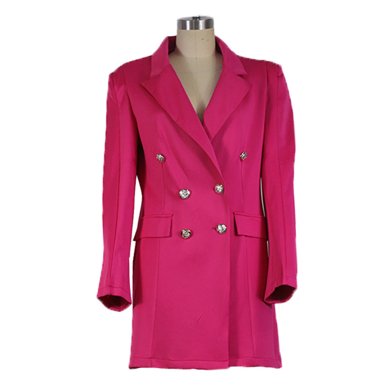 Women's Lapel Fashion Slim Double-breasted Coat