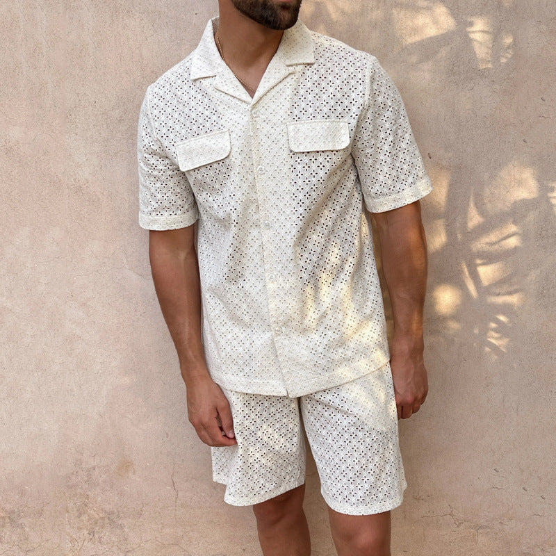 Men's Two Piece Set Shirt + Shorts