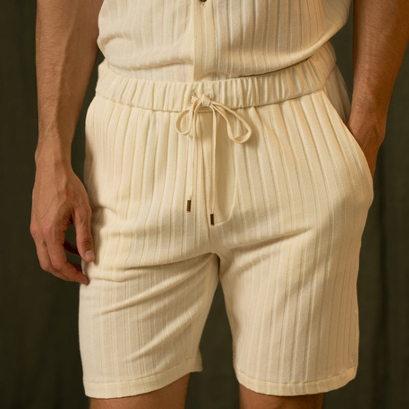 Short Sleeve Shirt and Shorts Two Piece Set Men's Suit