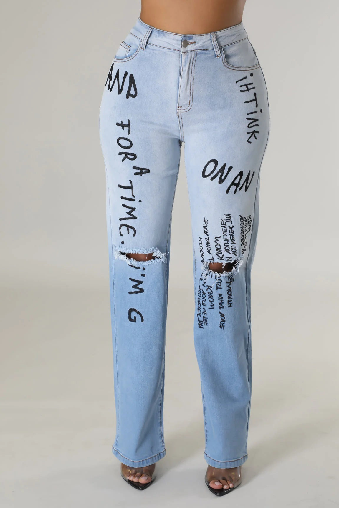 Women's Washed High Waist Jeans