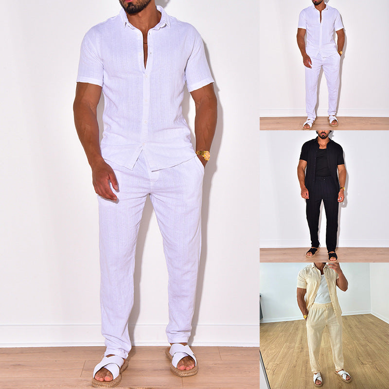 European Style Men's Linen Set