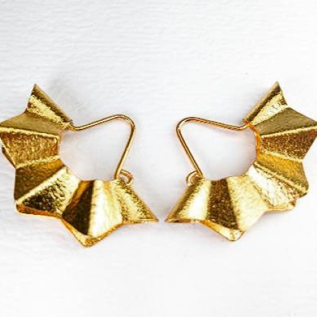 Argollas Abanico Oro