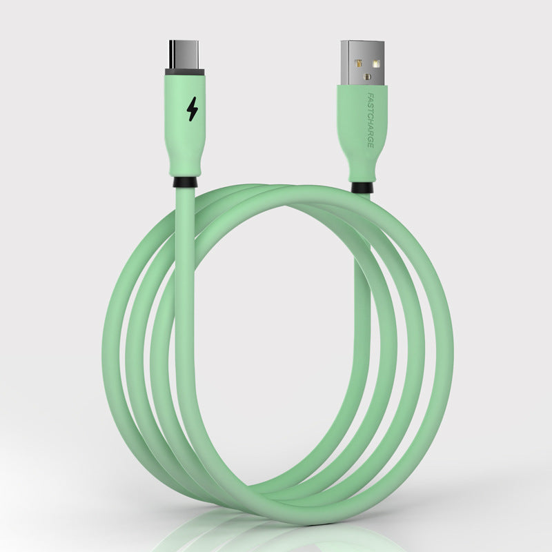 Compatible with Apple , Type-C Liquid Soft Rubber Data Cable For Android Apple Huawei Mobile Phone Charging Cable