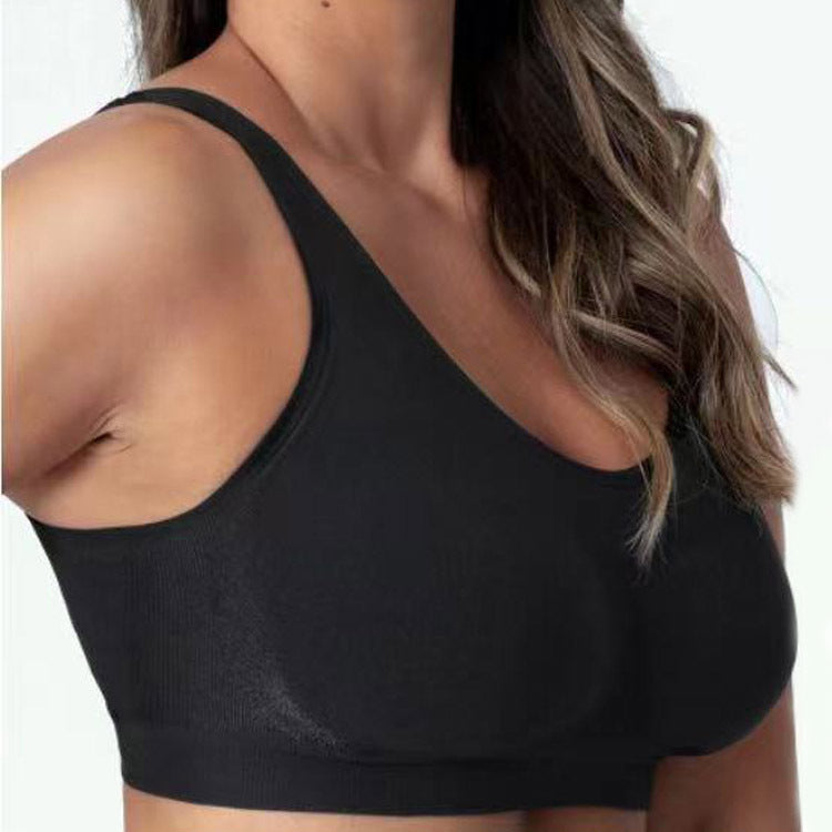 Soutien-gorge façonnant avec anneau sans acier pour femme, débardeur brillant de grande taille, sans marquage, sous-vêtements féminins