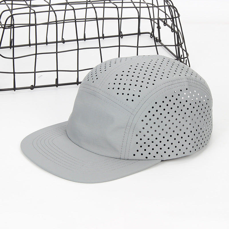 Casquette respirante à séchage rapide en cinq pièces  skateboard en nylon perforé au laser