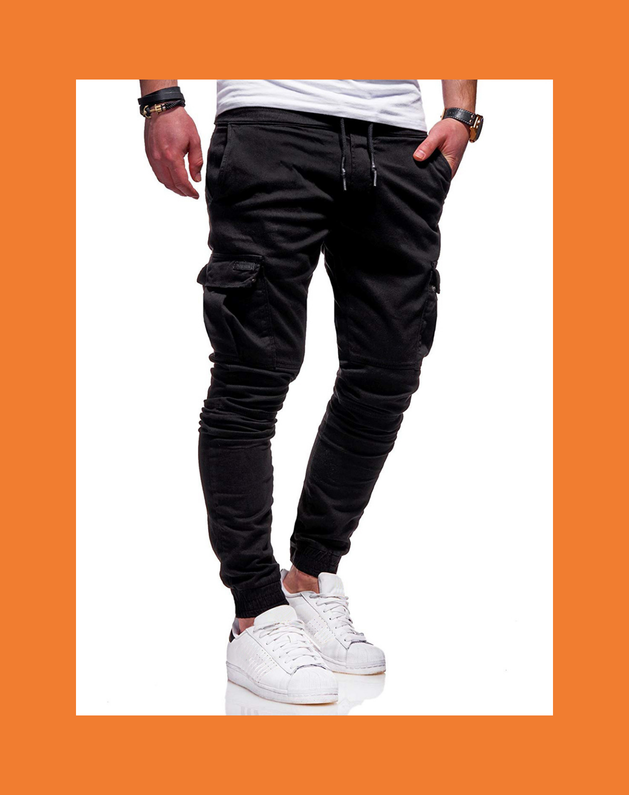 Tethered Elastic Sports Baggy Pants Long Casual Pants Jogging Pants