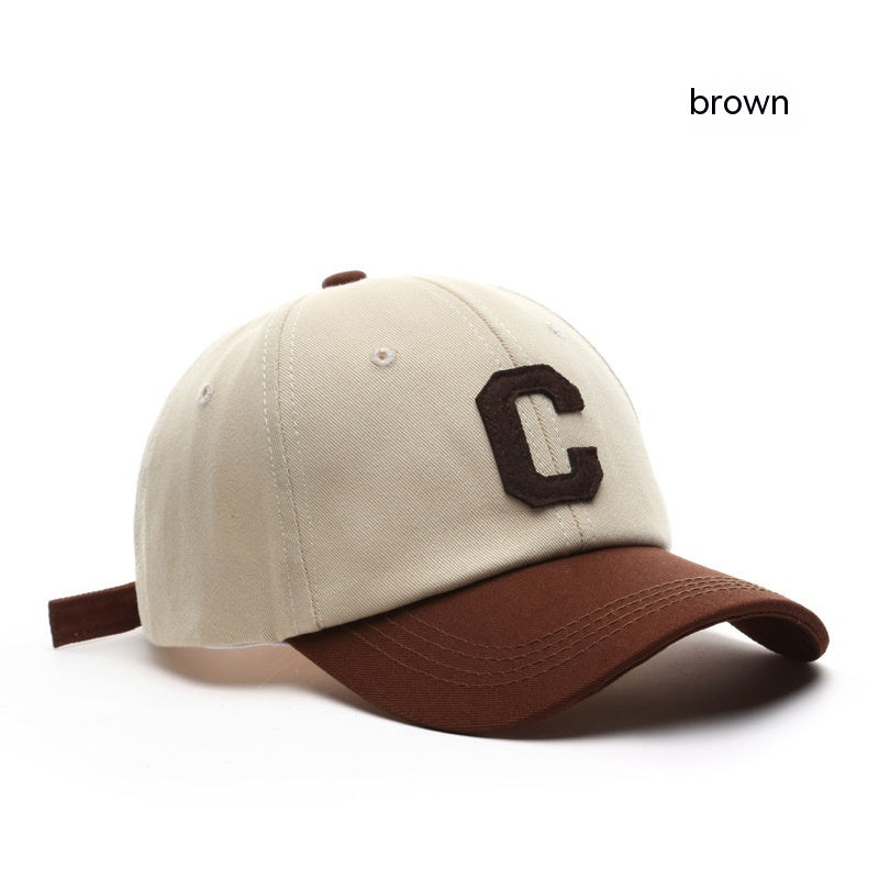 Stylish Retro Minimalism Letter Patch Stitching Baseball Hat