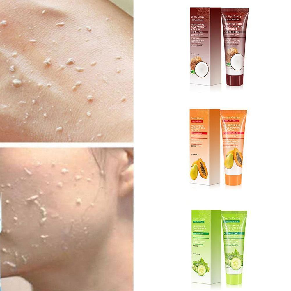 Cucumber Coconut Papaya Exfoliating Face Cream Gel 100ml Body Cleansing