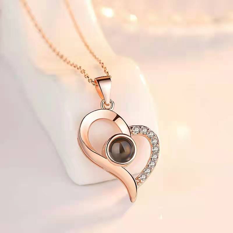 Hot Valentine's Day Gifts Metal Rose Jewelry Gift Box Necklace For Wedding Girlfriend Necklace Gifts