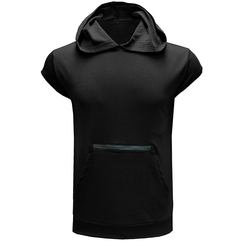 Summer Men's Sleeveless Hooded Sports Fitness Outdoor Vest