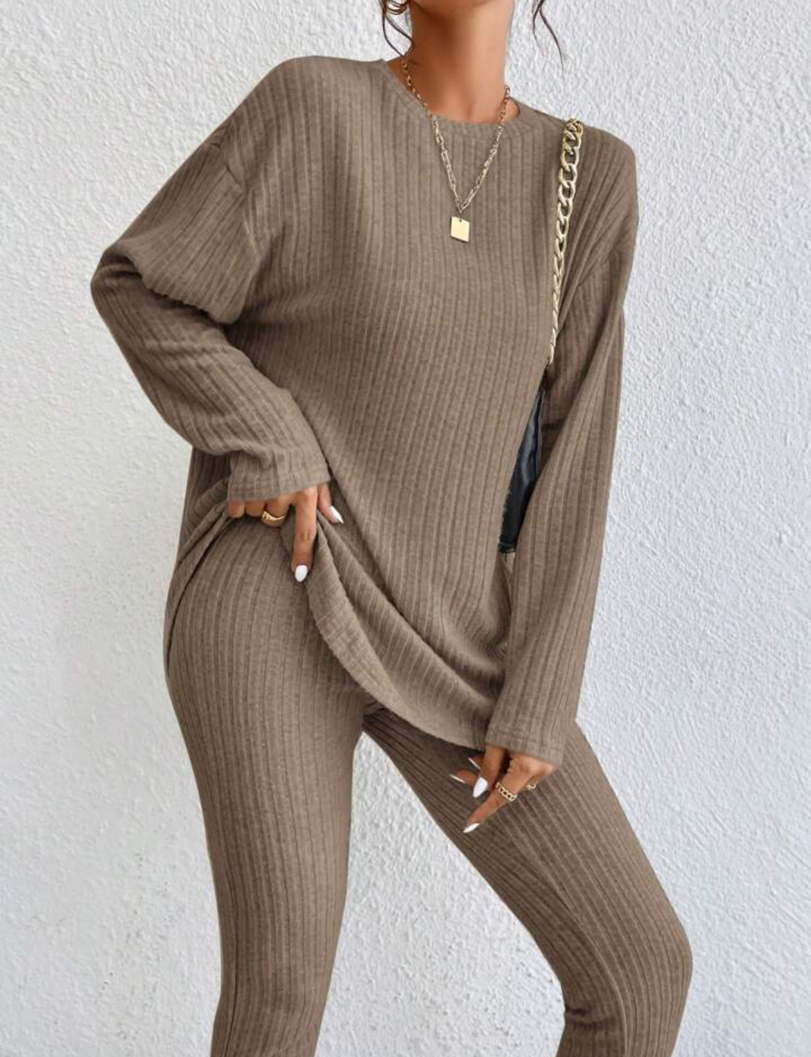 Autumn and winter high waist long sleeve set