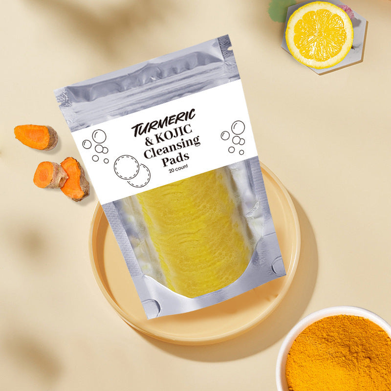 Turmeric Exfoliating Cleansing Pads Compressed Facial Sponges