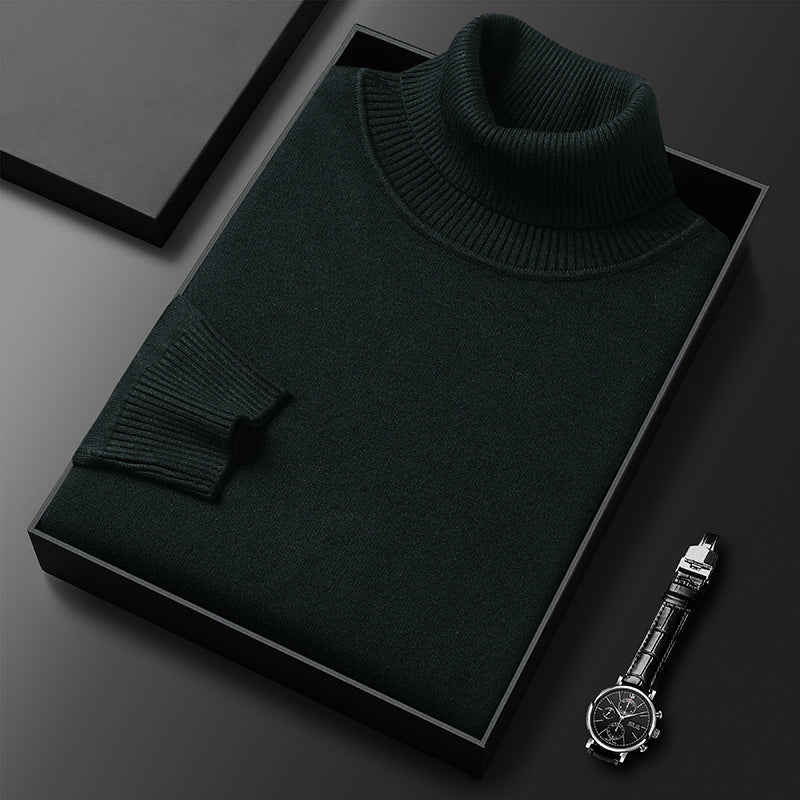 Bottoming Shirt Young And Middle-aged Slim-fit Solid Color Turtleneck Pullover Sweater