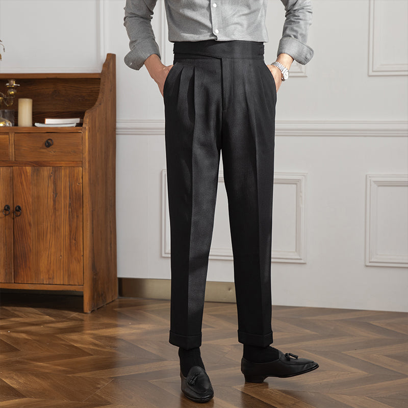 New Gorkha District High Waist Straight Casual Suit Pants Trendy Men