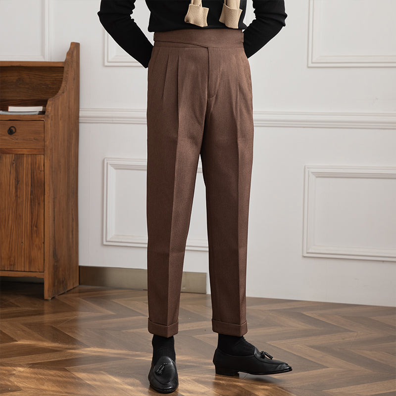 New Gorkha District High Waist Straight Casual Suit Pants Trendy Men