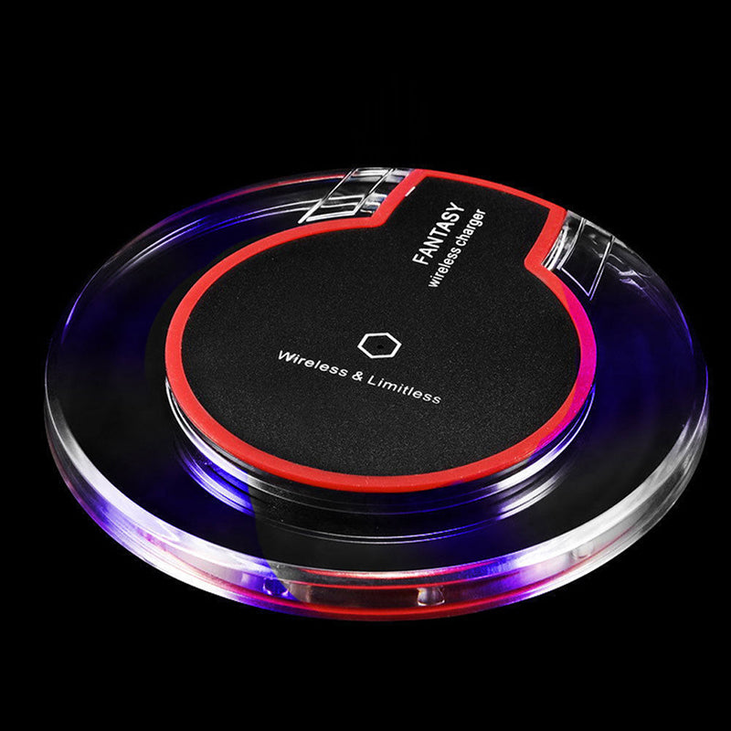 New Wireless Charging Dock Charger Crystal Round Charging Pad With Receiver For Apple For Sanxing