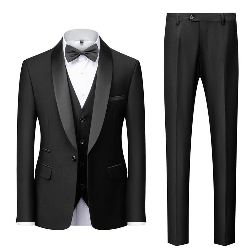 Men's Suit Set, Green Fruit Collar, Stage Costume, Host Show Dress, Groom, Best Three-Piece Suit