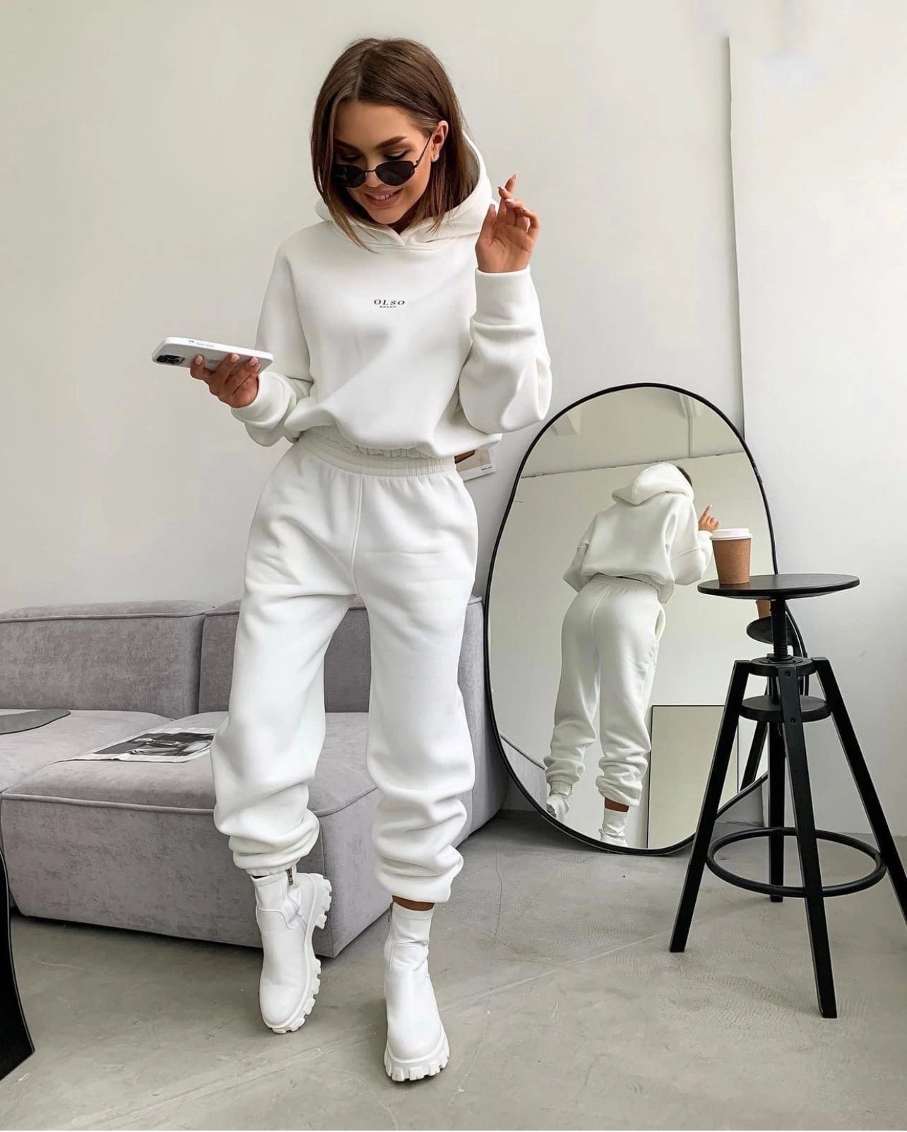 Women's Knitted Fleece Casual Suit