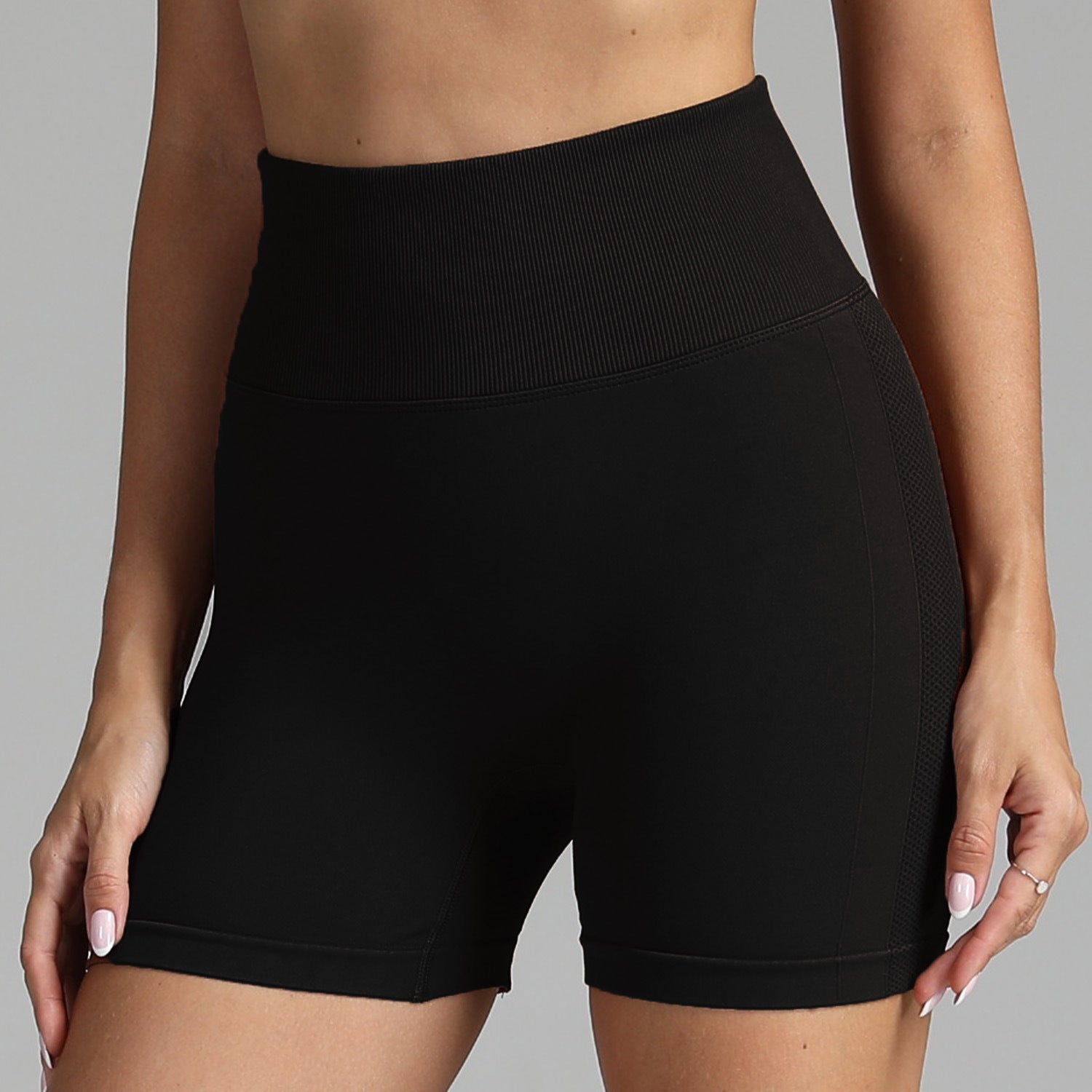 Shorts de yoga sans couture pour femmes, couleur unie, taille haute, pantalon de fitness,