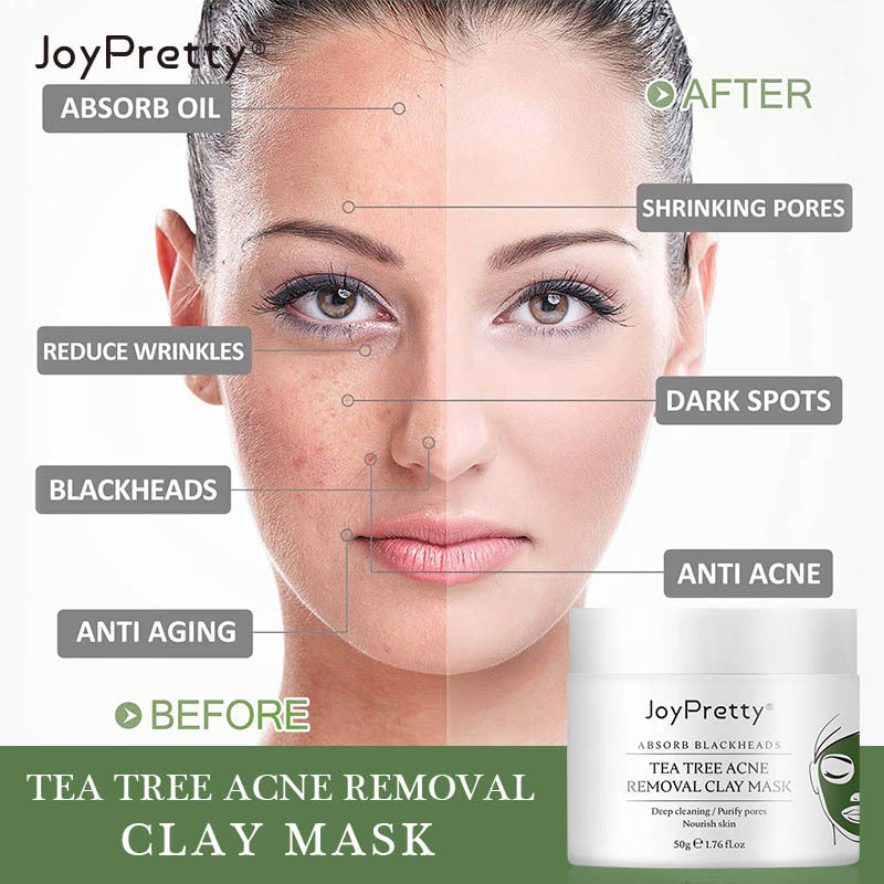 Cross Border Tea Tree Clean Mud Face Mask Blackhead Reducing Clay Mask