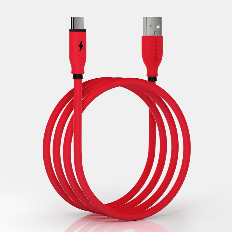 Compatible with Apple , Type-C Liquid Soft Rubber Data Cable For Android Apple Huawei Mobile Phone Charging Cable