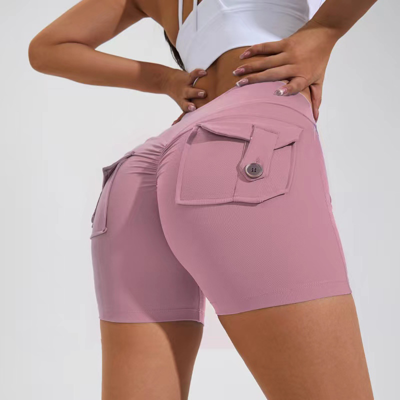 Short taille haute avec poches pour le yoga, le fitness, le sport, séchage rapide, vêtements d'été